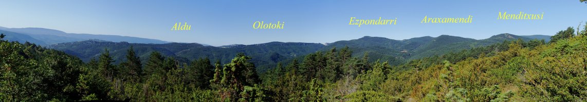 Beiegu hegoaldeko mendiak gailurraren inguruetatik