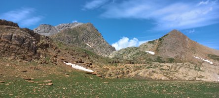 Bisaurin (2670m) ezkerrean, iparraldeko lepora bidean