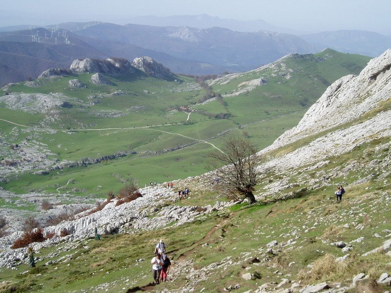 Urbia, Aizkorrira igotzen den bidetik ikusita