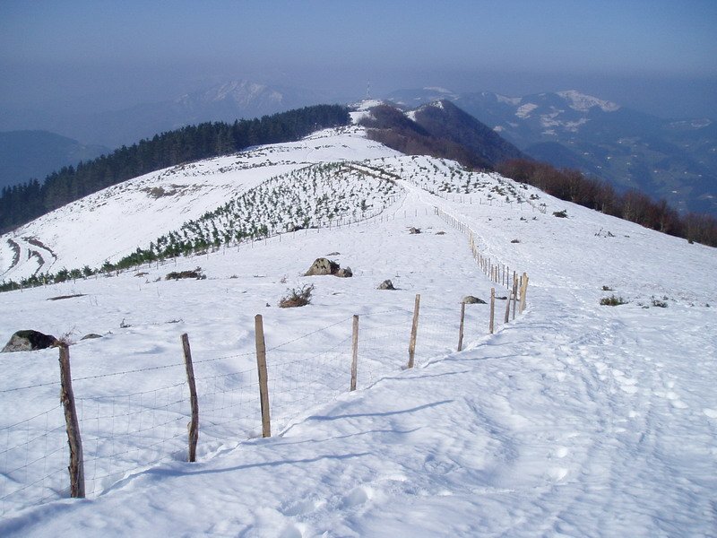 Iruiatik Atxolinera igotzen den bidetik ipar-mendebaldera ikuspegia