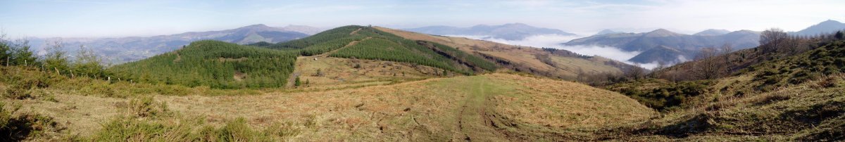 Llana de Guspedal ingurutik iparraldera ikuspegi zabala
