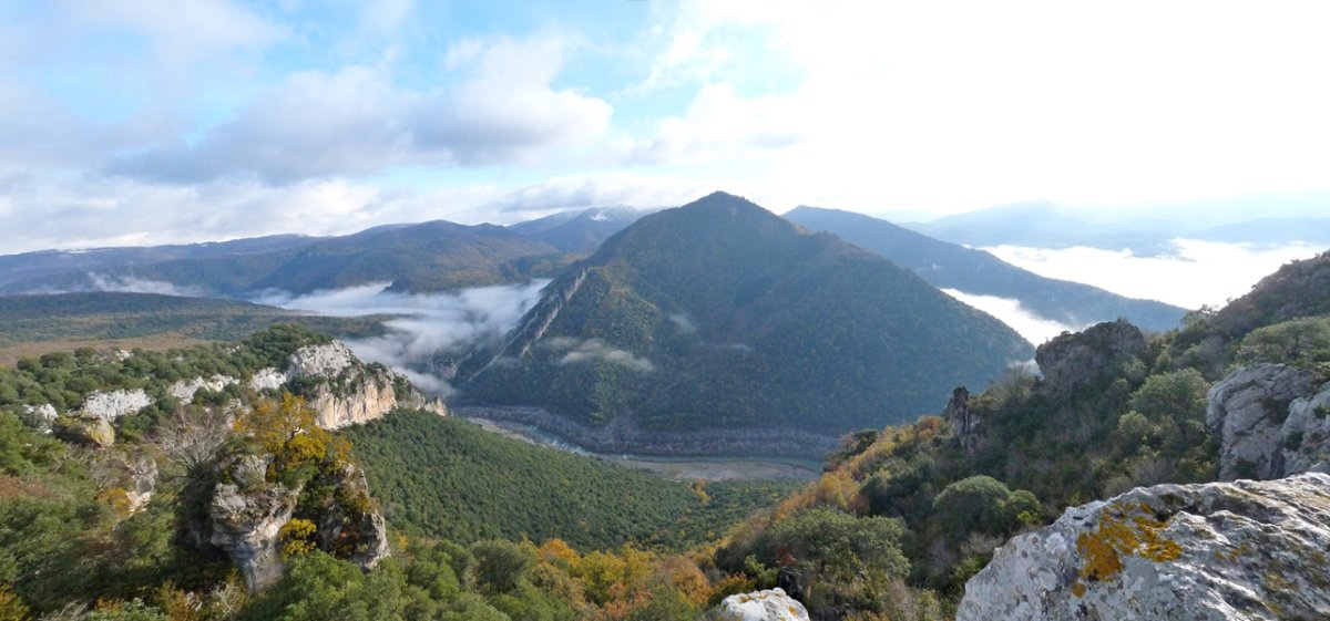 Oroz Betelu inguruko mendiak. Baxa lehen planoan