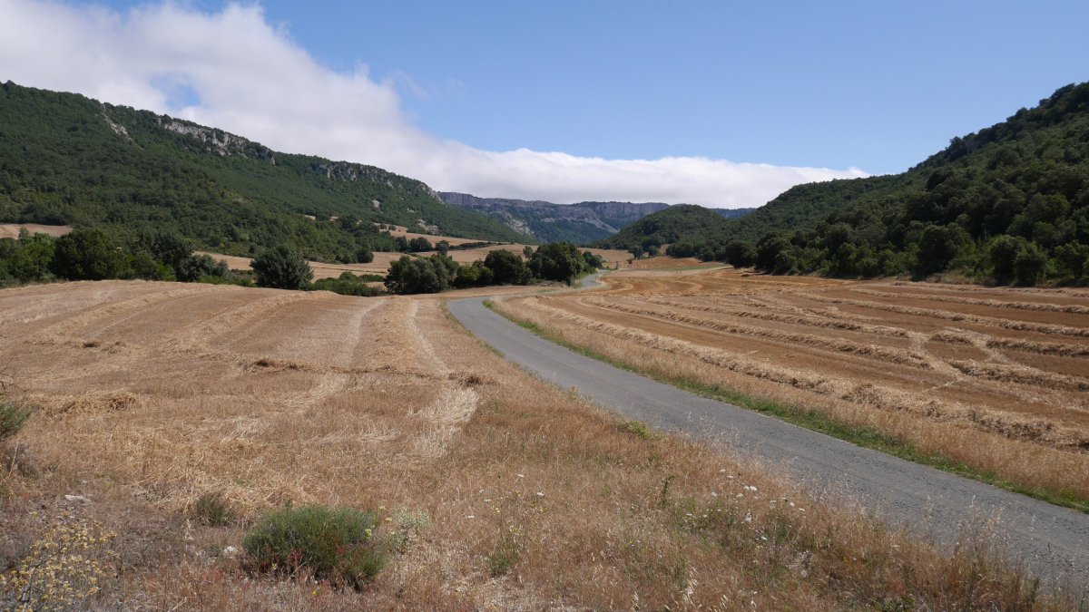 Lana aldea igotzen den errepidea