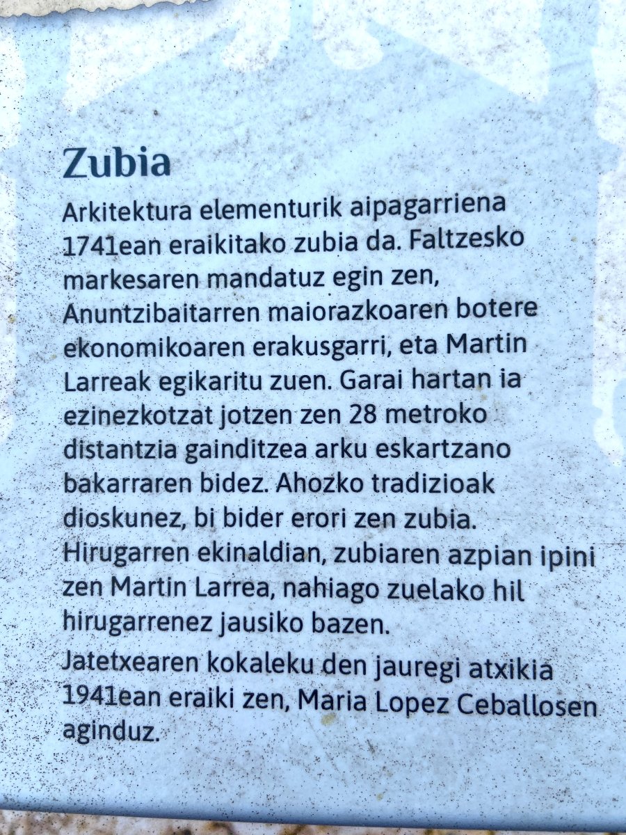 Anuntzibai Zubia. Orozko (Anuntzibai)