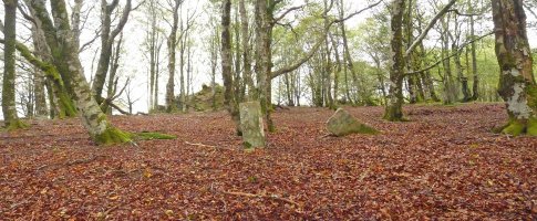 Erregerenako mugarriak eta atzean, gailurra