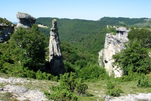 Ipurtika aldeko haitzak basoaren gainean