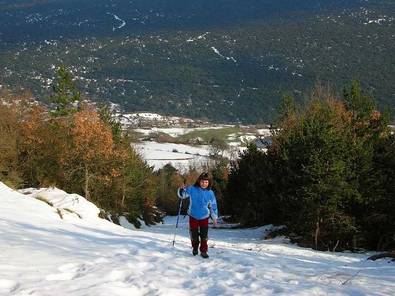 Subiendo hacia el cordal.