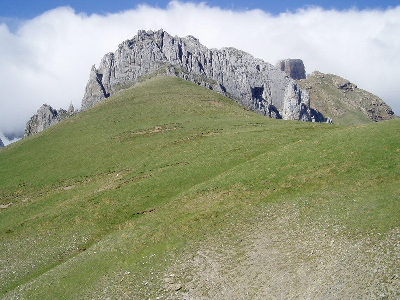 Pico Rigüelo eta Lecheríneko mailoak hego-mendebaldetik ikusita