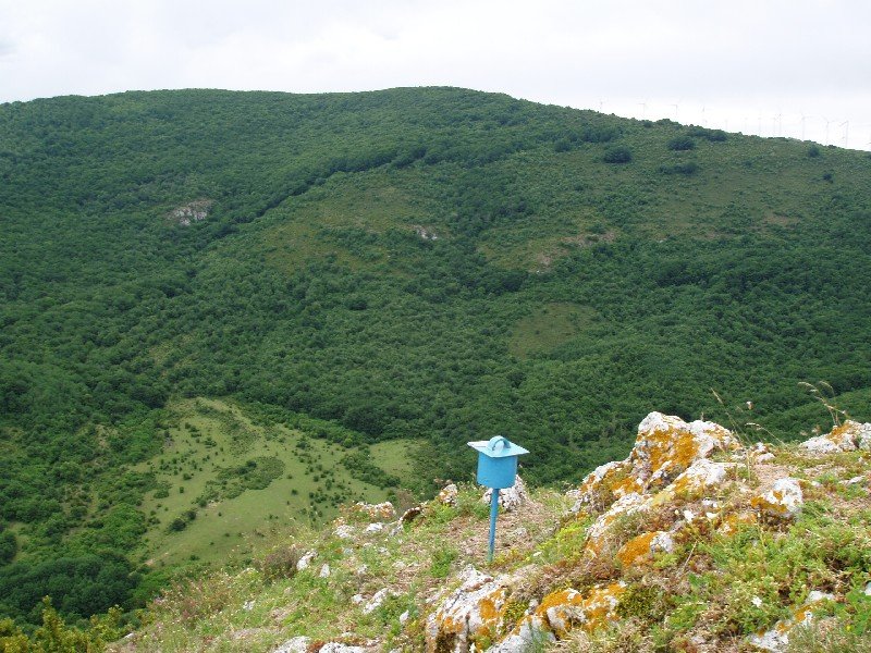 Alto de las Cruceseko gailurra eta atzean Txanburu