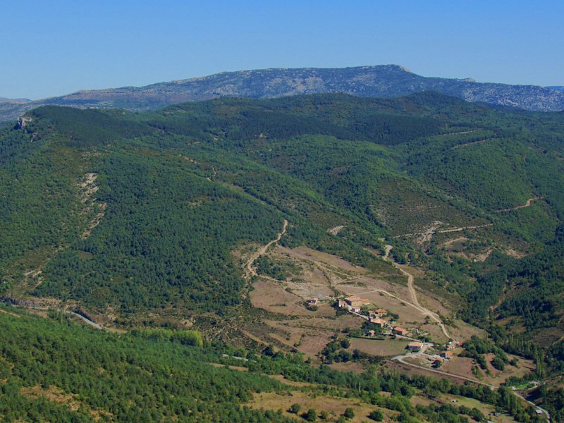 Aldapaburu Zuntzarrenen gainean. Atzean, Larrogain