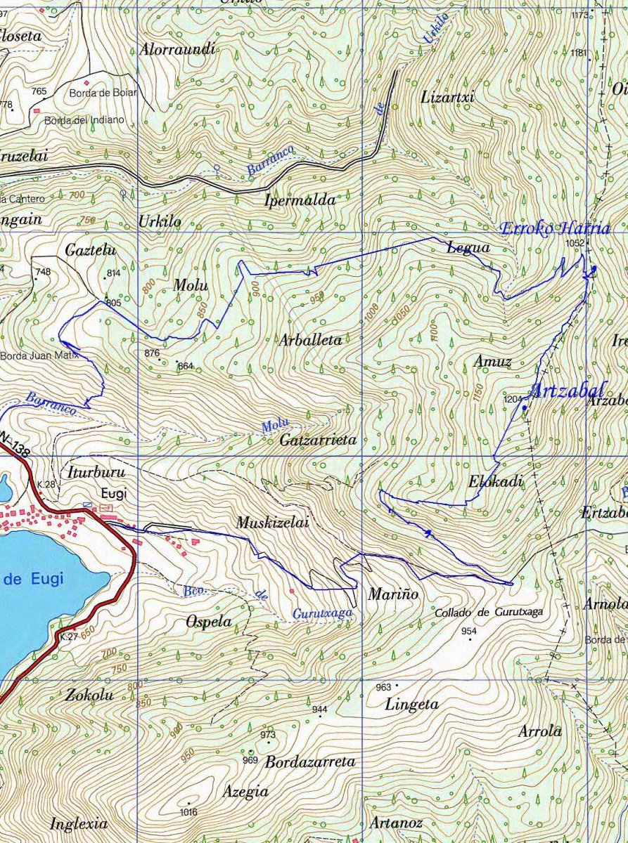MAPA: Artzabal eta Erroko Harria Eugitik