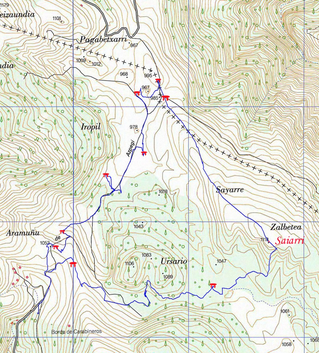 MAPA: Saiarri eta Azpegiko trikuharriak