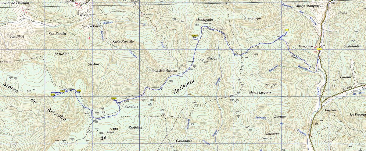 MAPA: Artxuba, Mendigaina, Salbatore