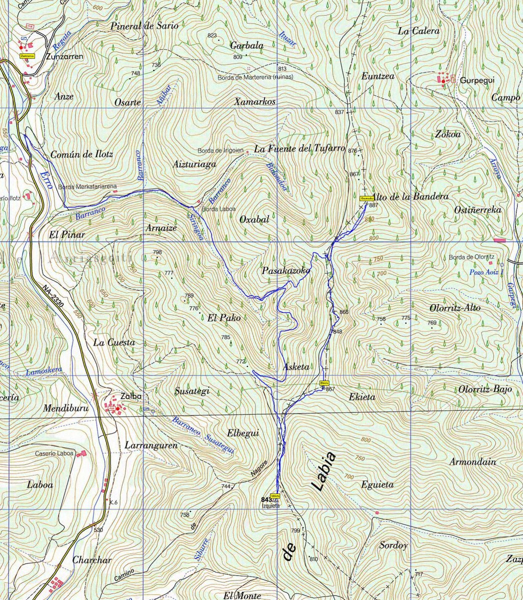 MAPA: Quemadas gaina- Izkieta - Ekieta 