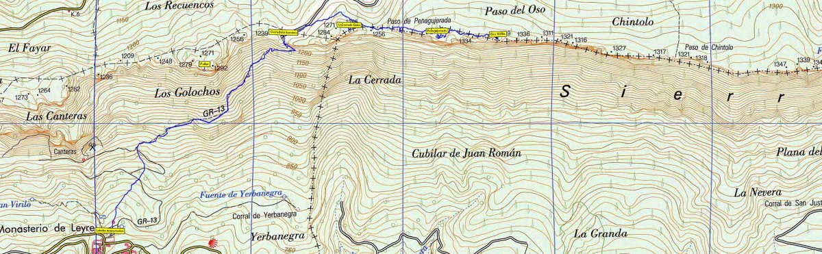 MAPA:Leireko monasteriotik Oso mendira