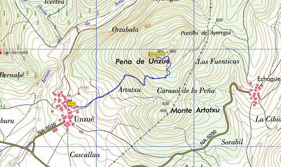 MAPA: Untzueko Harria
