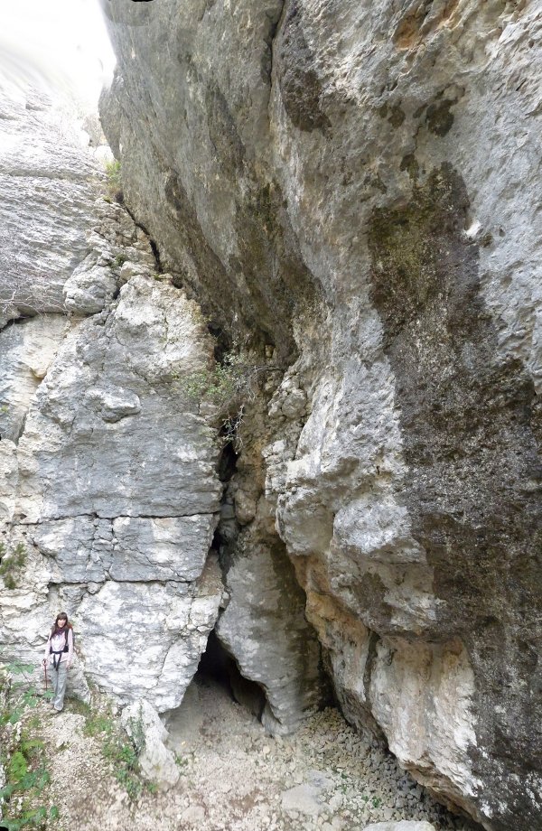 Ollobarrengo zuloa. Hortik igarotzen da bidea