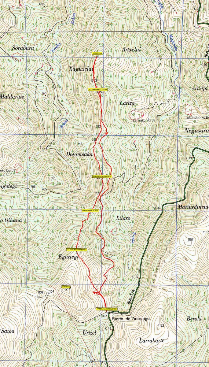 MAPA: Dolameaka, Azkurreta eta Xaguxelai