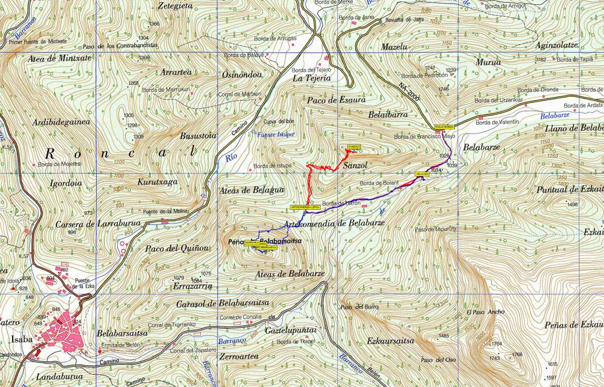 Mapa: Sanzolo eta Belabarsaitsa
