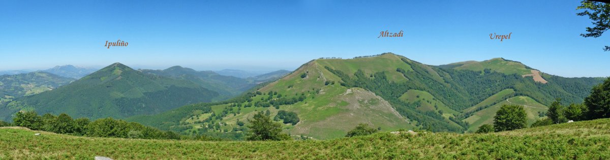 Leitzalarrea inguruko mendiak Biuztaingo gailurretik