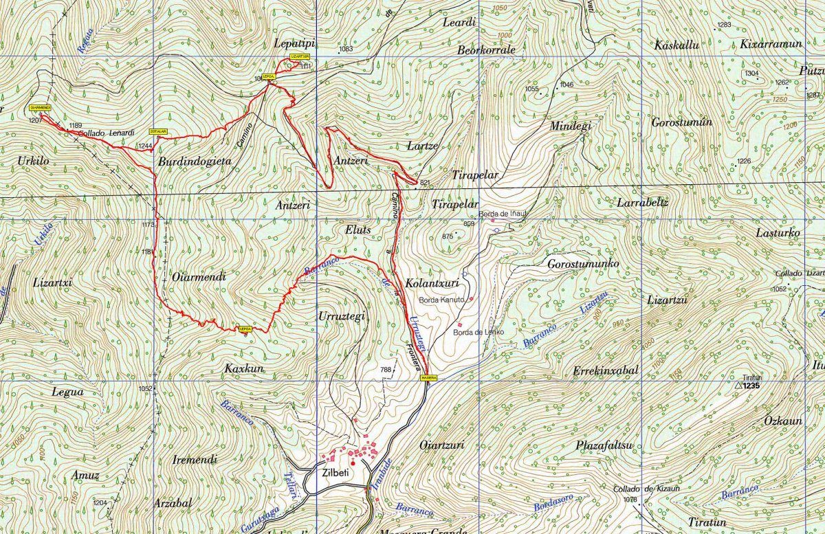 MAPA: Zotalar/Zorotepo, Ollarmendi, Lizartxipi