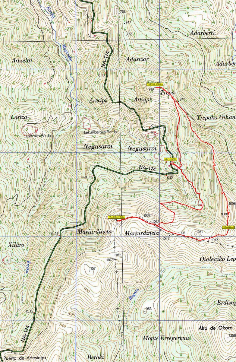 Trepako kaskoa, Astabizkar, Araongo Harria