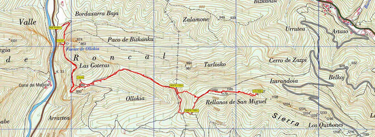 San Migel mendia Burgiko arroiletik