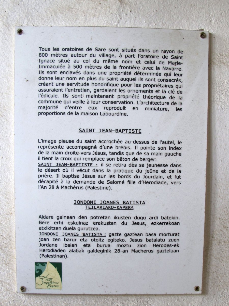 San Juan Bautista ermita Sara aldean