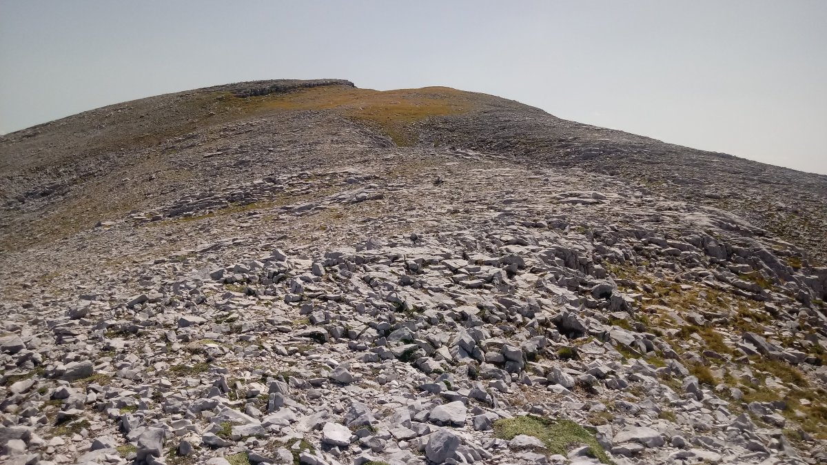 Ezkaurre (2045m) igoeraren azken zatia, mendebaldetik