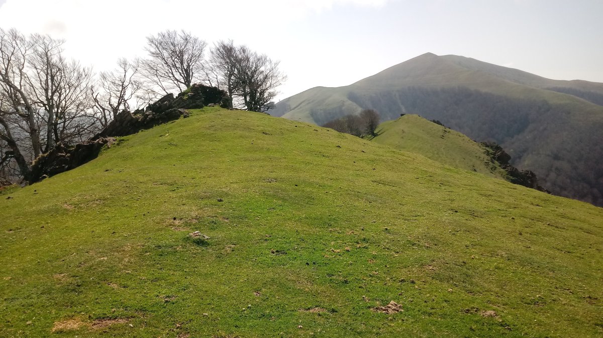 Zokoa (1181m) gaina, urrunean Saioa (1418m)