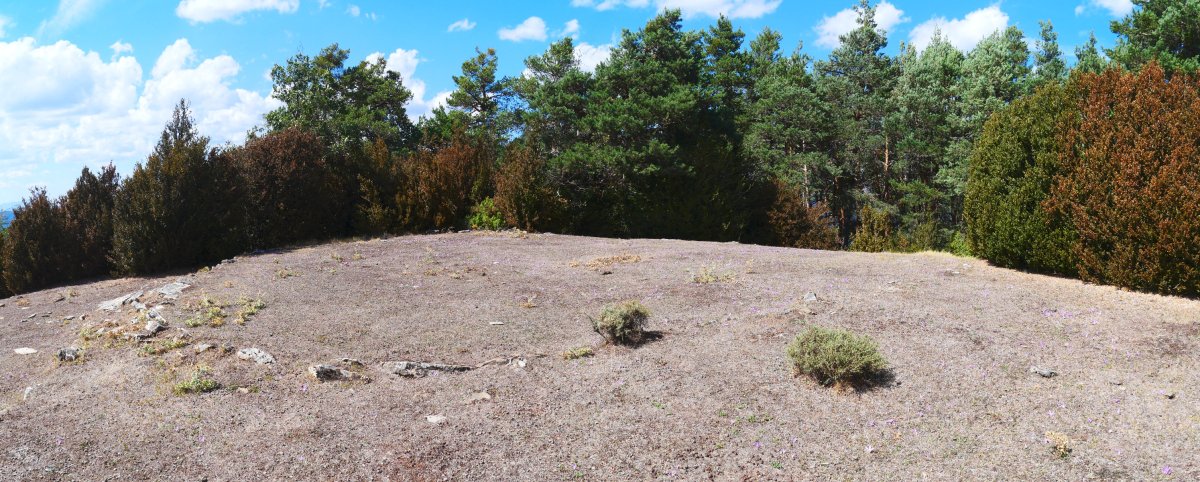 Harresi zahar baten aurriak ekialdeko muino batean